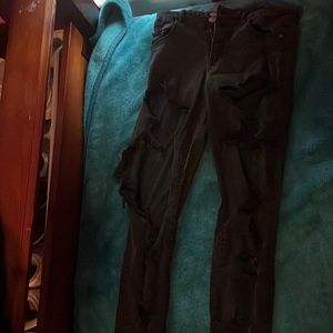 black ripped jeans